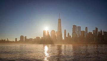 Zonsondergang boven New York City, VS van Patrick Groß