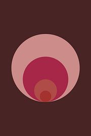 Abstract geometric art in retro style in pink, terra, brown no. 8 by Dina Dankers
