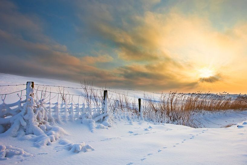 Sonnenaufgang Winter von Peter Bolman
