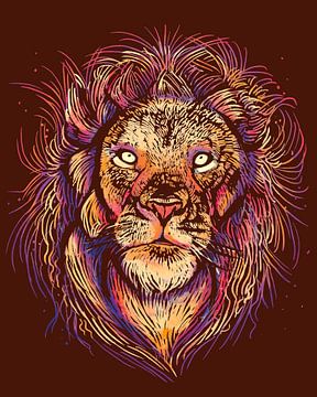 Afrikanischer Löwe von Mad Dog Art