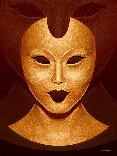 Gold leaf mask by Ton van Hummel (Alias HUVANTO)
