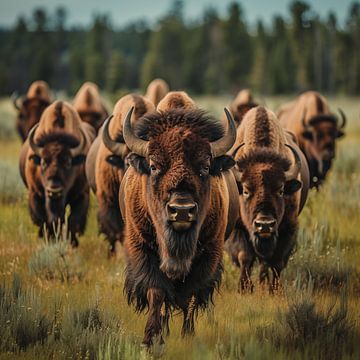 Kudde bizons van TheXclusive Art