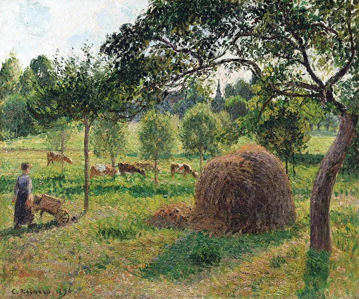 Camille Pissarro,schemering bij Eragny van finemasterpiece
