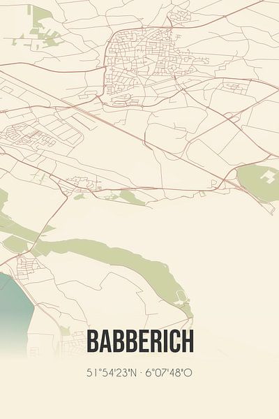 Vintage map of Babberich (Gelderland) by Prints of Place