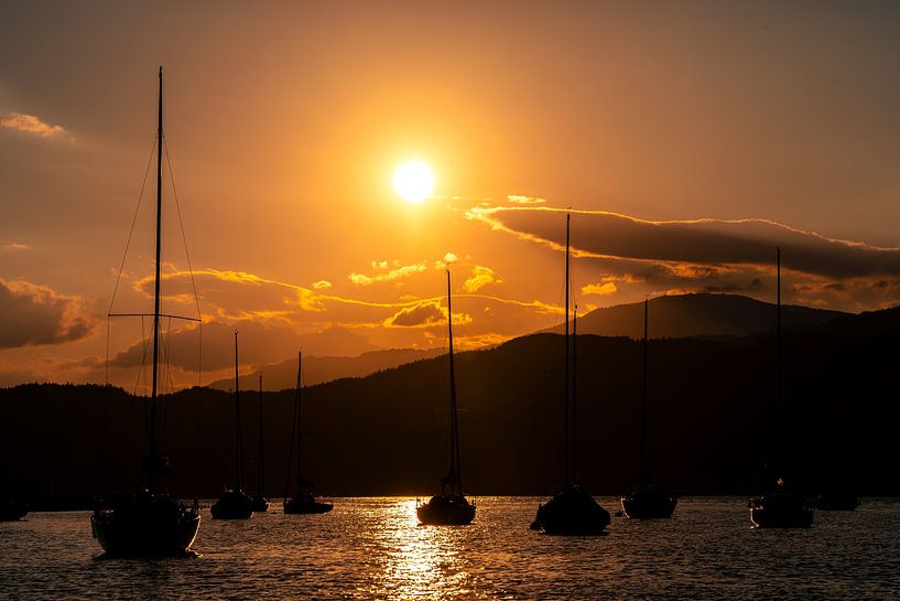 Coucher de soleil sur le lac de Wörthersee par Stephan Zaun