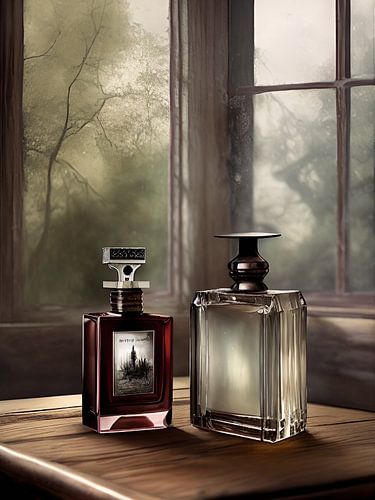 Stilleven van parfumflesjes