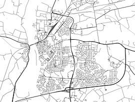 Carte de Zutphen en noir et blanc sur De Kaartenwinkel