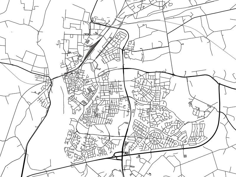 Karte von Zutphen in Schwarz ud Weiss von De Kaartenwinkel