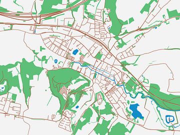 Kaart van Valkenburg in de stijl Urban Ivory van Map Art Studio