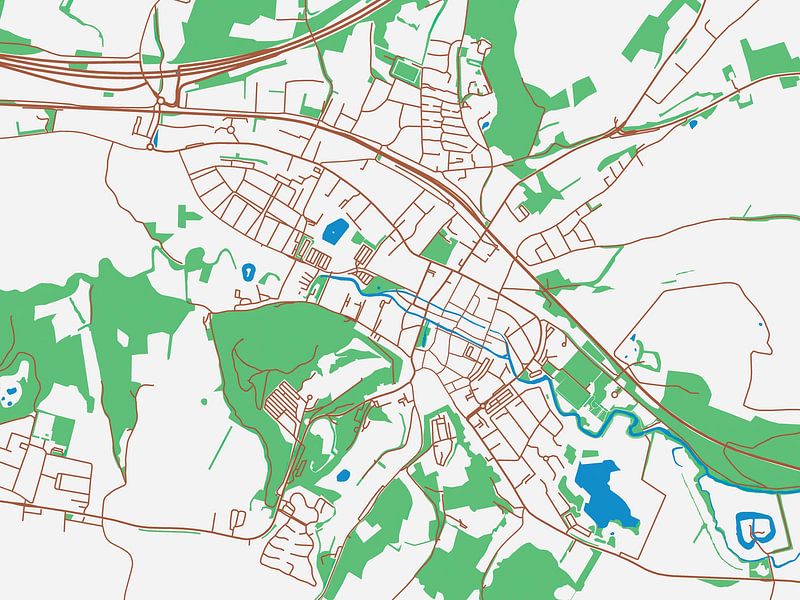 Map of Valkenburg in the style Urban Ivory by De Kaartenwinkel