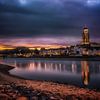 Deventer at Night, skyline with IJssel river by Jan Haitsma