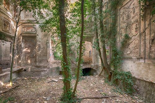 bomentuin in vervallen kasteel