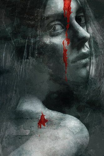 Portrait d'une femme à tache rouge