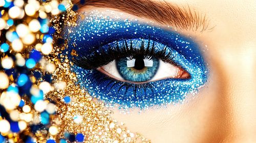 Glamoureuze oogmake-up met glitter