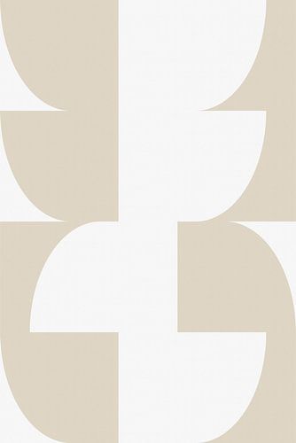 Moderne abstracte minimalistische geometrische vormen in beige en wit 12_1