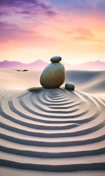 zen gardern sable et pierres par Virgil Quinn - Decorative Arts