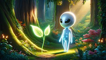 Gloeiende alien ontdekt magisch plantenlicht van artefacti