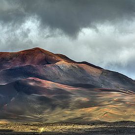 The colourful volcanic mountain range "Timanfaya" on the Canary island of Lanzarote by Harrie Muis