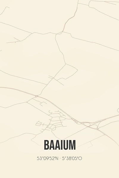 Vintage map of Baaium (Fryslan) by Prints of Place