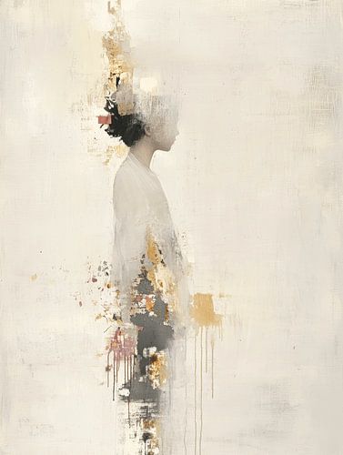 Modern abstract portret in naturel tinten