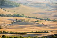 Tuscan farm on a hill