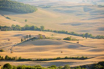 Tuscan farm on a hill