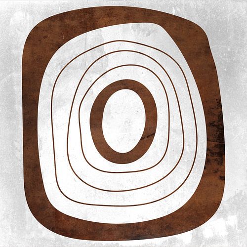 Abstracte geometrische cirkels in grunge roestbruin 8
