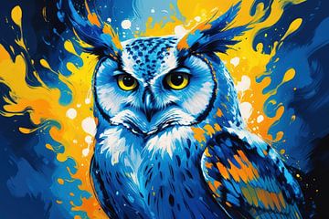 Hibou avec effets de peinture ardente sur Art & Soul Creations