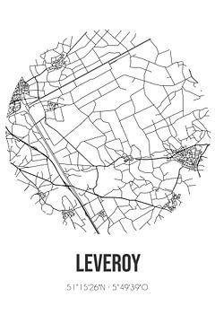 Leveroy (Limburg) | Landkaart | Zwart-wit van MijnStadsPoster