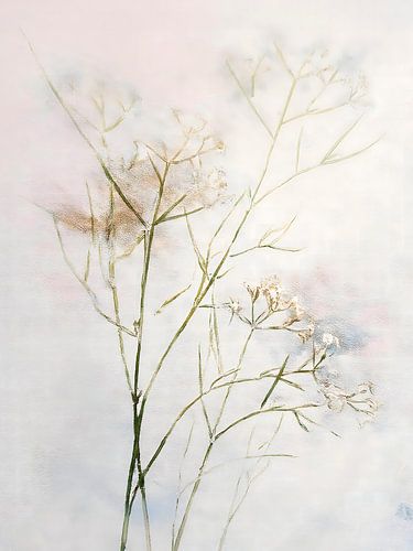 Peinture sereine du Japandi : Herbes sèches. Série : ZEN Art