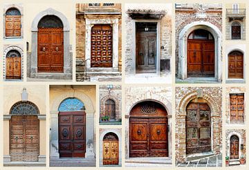 Collage de portes en bois ornées italiennes