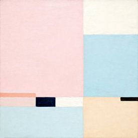 Geometrie in Pastell Blau und pink von Mad Dog Art