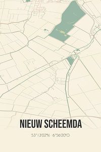 Vintage landkaart van Nieuw Scheemda (Groningen) van Rezona