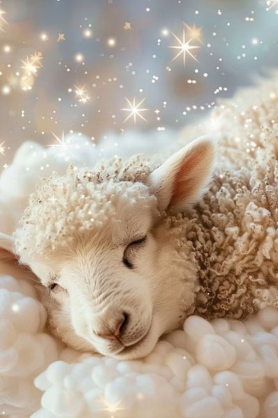 Sleeping lamb nursery by Poster Art Shop