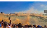 Orange smoke bombs after Max victory Zandvoort