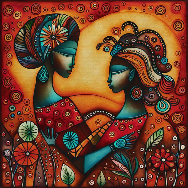 Sensual Romantic Paintings of Love between Two Girls by Art to make a house your home