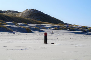 Strandpaal Boschplaat Terschelling