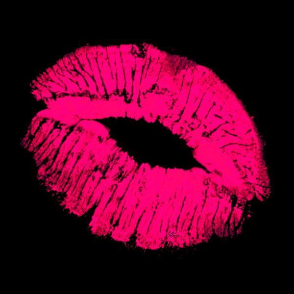 Red Kiss on black von ART Eva Maria