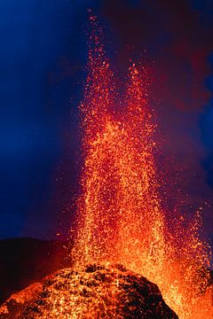 Lavafontein van de Fagradalsfjall vulkaan van Martijn Smeets