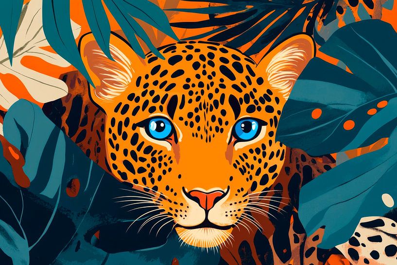 Leopard im Dschungelportrait von Poster Art Shop