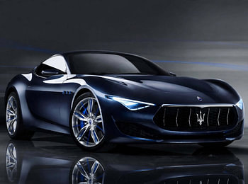 Dunkelblauer Maserati Alfieri Concept Sportwagen