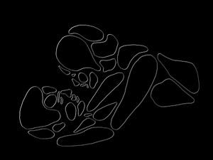 When it's dark (dessin au trait sexy homme femme allongée noir chambre noire faisant l'amour)