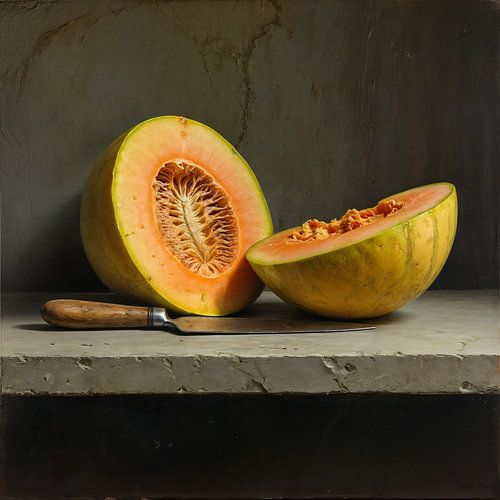 Stilleven met Meloen