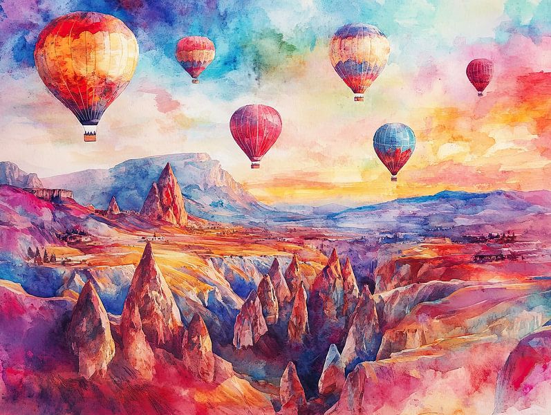 Kappadokien Türkei mit Heißluftballons von Franka Poulain