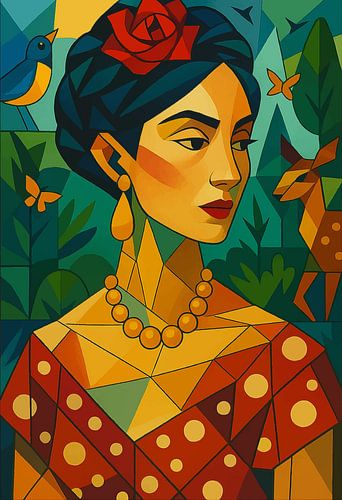 Mooie vrouw in de natuur illustratie.