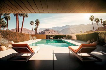 Privézwembad in Palm Springs van Philippe HUGONNARD