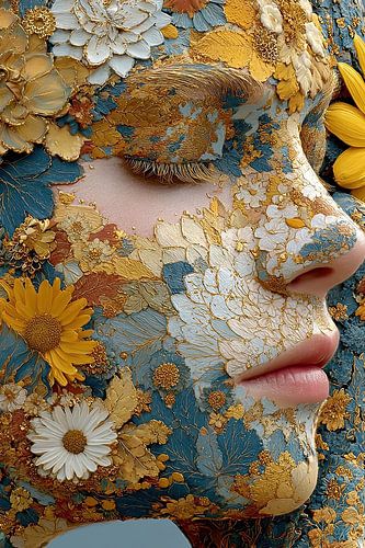 vrouw met bloemen print