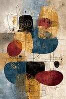 Abstract Painting - Blue Ochre Powerful Geometric