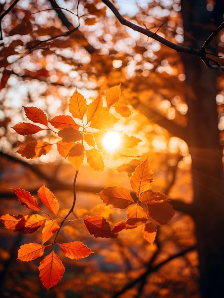 Herfstbladeren in zonlicht V4 van drdigitaldesign