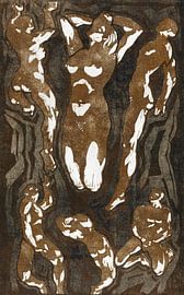 Compositie met zes figuren van Atelier Liesjes